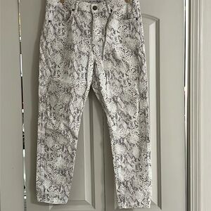 Loft snakeskin creme skinny pants